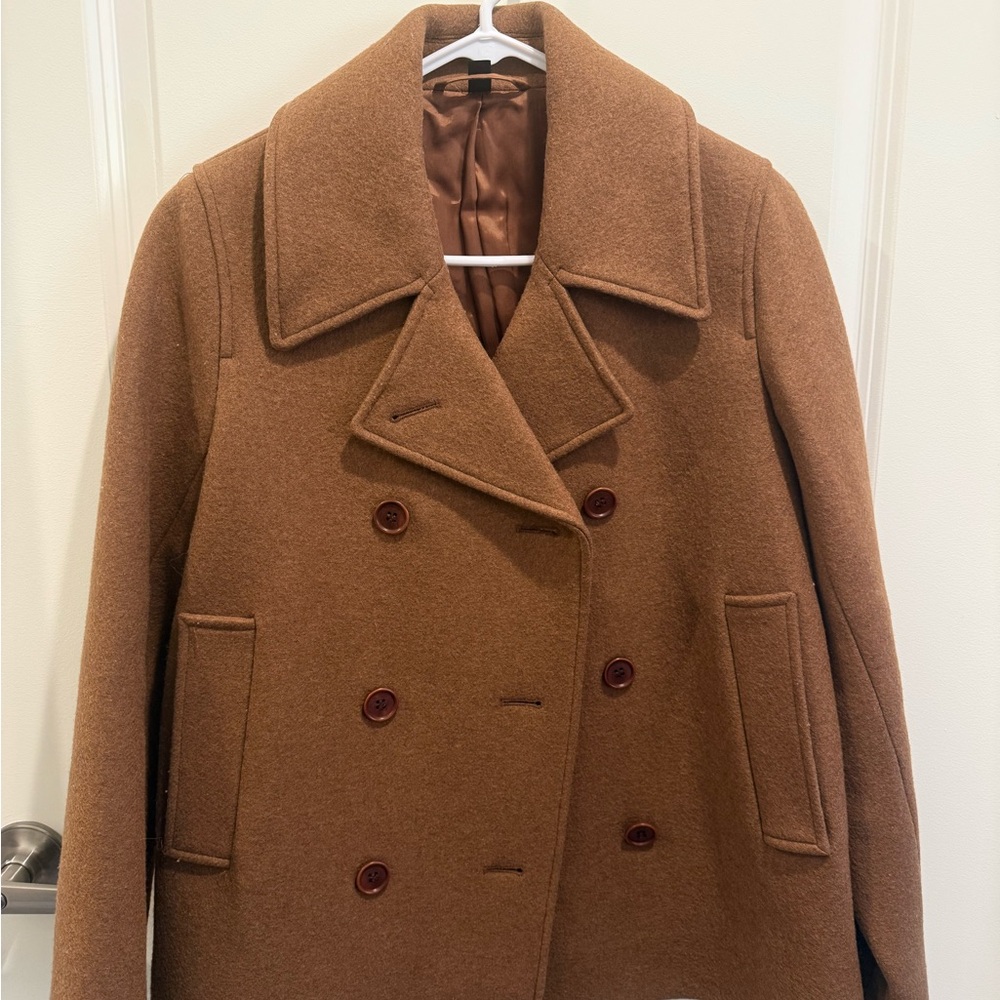 COS Classic Double-Breasted Tan Peacoat